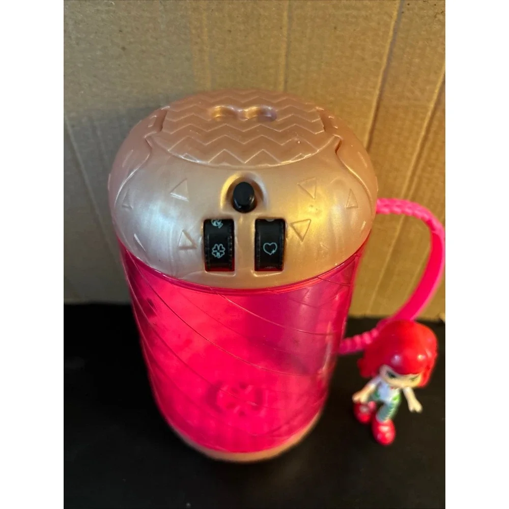 ~LOL Surprise Hot Pink  Gold Case Bullet Shape purse 6.5 inch With Figure